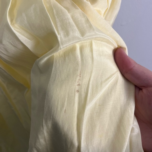 Antonio Melani Butter Yellow Eyelet detail sleeveless midi dress size 14 - Picture 3 of 7